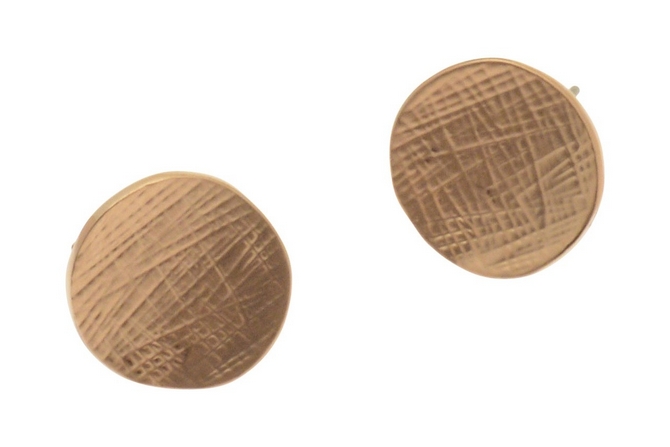 Rose Gold Button Stud Earrings
