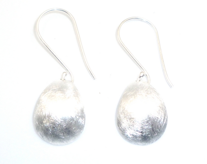 Frosted Sterling Silver Drop Earrings