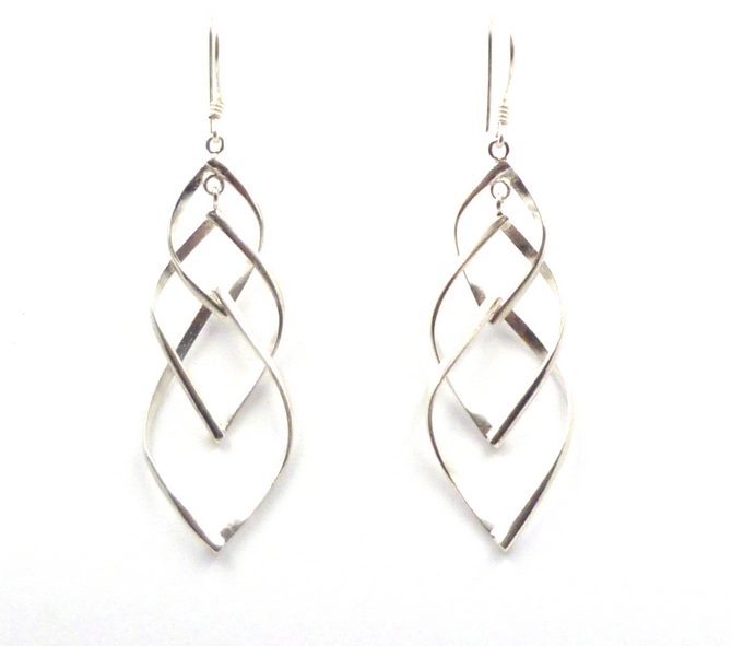 Sterling Silver Diamond Shape Earrings