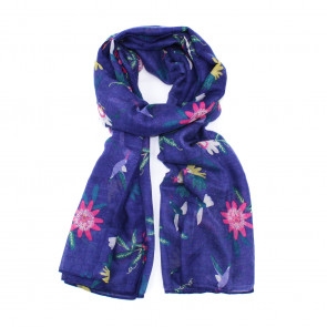 Passion Flower Navy Scarf