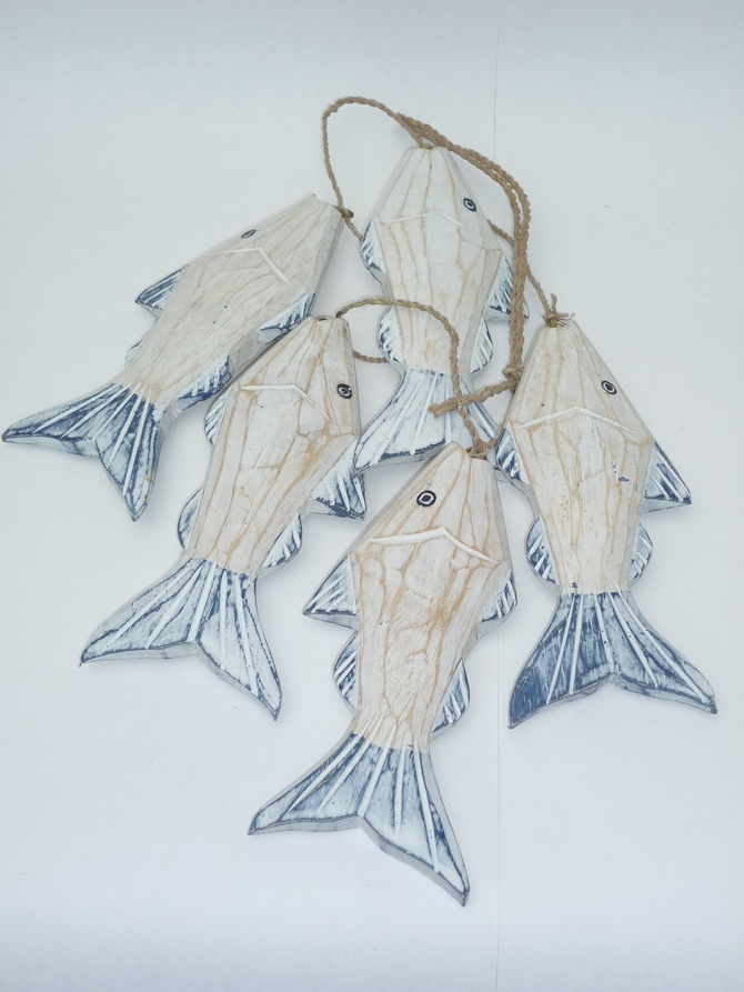 Set Of 5 Wooden Fish