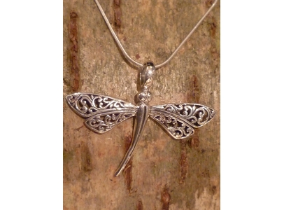 Silver Dragonfly Pendant