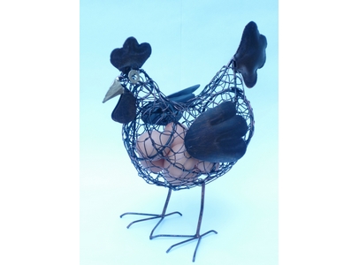 Metal Funky Chicken Egg Holder