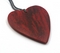 Red Wood Heart Pendant Necklace