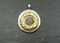 Sterling Silver Sunflower Pebble Pendant with 24 CT Gold