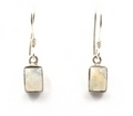 Sterling Silver Rectangle Gemstone Earrings (S)