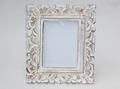 Vintage White Washed Wooden Photo Frame (Leaf)