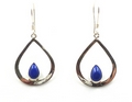 Tear Shaped Sterling Silver Earrings with Mixed Stone