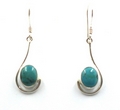 Asymetrical Sterling Silver Earrings in Lapiz Lazuli, Turquoise or Amethyst