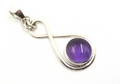 Figure of 8 Sterling Silver Pendant with Moonstone, Amethyst, Turquoise or Blue Topaz Gemstones