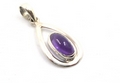 Teardrop Silver Pendant with Peridot, Amethyst, Turquoise or Lapiz Lazuli