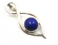 Sterling Silver Twist Pendant with Amethyst, Lapiz Lazuli, Moonstone or Turquoise