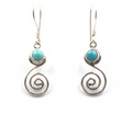 Sterling Silver Curl Earrings with Lapiz Lazuli & Turquoise