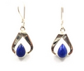 Sterling Silver Triangle Gemstone Earrings