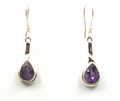 Long Teardrop Sterling Silver Earrings with Mixed Stones