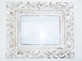 Vintage White Washed Wooden Photo Frame (Leaf)