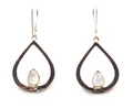 Tear Shaped Sterling Silver Earrings with Mixed Stone