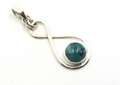 Figure of 8 Sterling Silver Pendant with Moonstone, Amethyst, Turquoise or Blue Topaz Gemstones