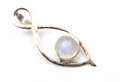 Sterling Silver Twist Pendant with Amethyst, Lapiz Lazuli, Moonstone or Turquoise
