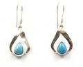 Sterling Silver Triangle Gemstone Earrings