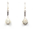 Long Teardrop Sterling Silver Earrings with Mixed Stones