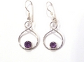 Figure of 8 Sterling Silver Earrings with Blue Topaz, Turquoise, Moonstone or Amethyst
