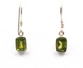 Sterling Silver Rectangle Gemstone Earrings (S)