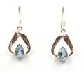 Sterling Silver Triangle Gemstone Earrings